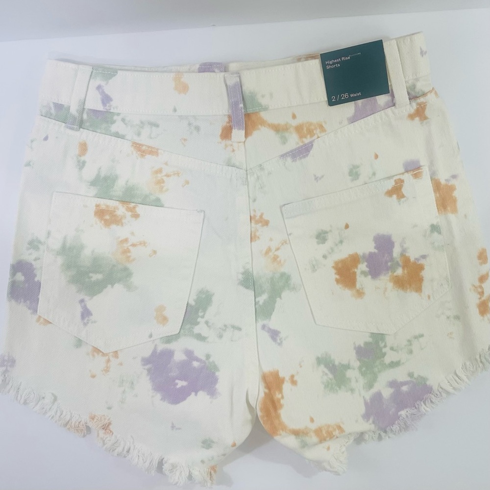 Wild Fable Purple and White Jean Shorts with Distressed Hem - Picture 11 of 11